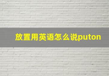 放置用英语怎么说puton