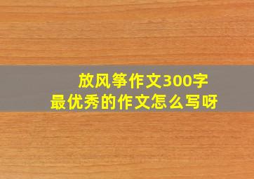 放风筝作文300字最优秀的作文怎么写呀