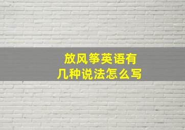 放风筝英语有几种说法怎么写