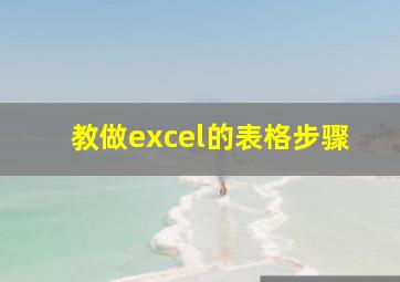 教做excel的表格步骤