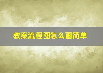 教案流程图怎么画简单