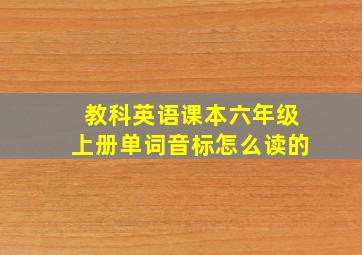 教科英语课本六年级上册单词音标怎么读的