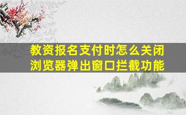 教资报名支付时怎么关闭浏览器弹出窗口拦截功能