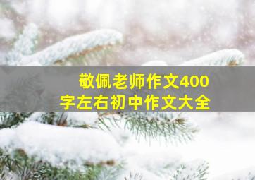 敬佩老师作文400字左右初中作文大全