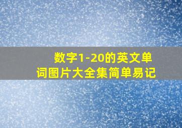 数字1-20的英文单词图片大全集简单易记