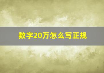 数字20万怎么写正规