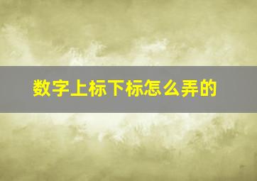 数字上标下标怎么弄的