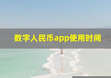 数字人民币app使用时间