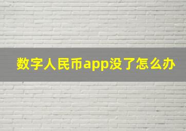 数字人民币app没了怎么办