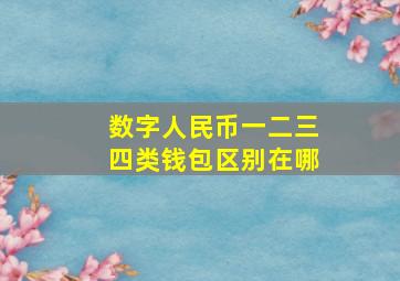 数字人民币一二三四类钱包区别在哪