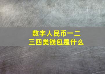 数字人民币一二三四类钱包是什么