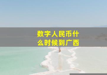 数字人民币什么时候到广西