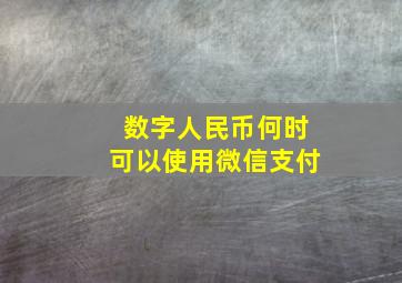 数字人民币何时可以使用微信支付