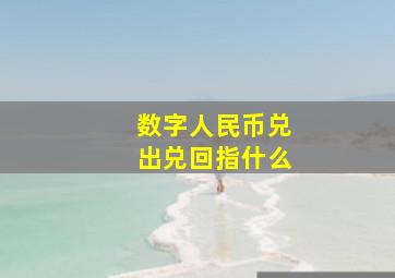 数字人民币兑出兑回指什么