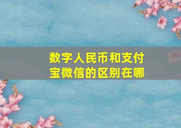 数字人民币和支付宝微信的区别在哪