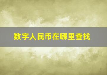 数字人民币在哪里查找