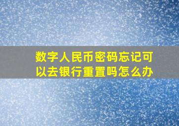 数字人民币密码忘记可以去银行重置吗怎么办