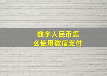 数字人民币怎么使用微信支付