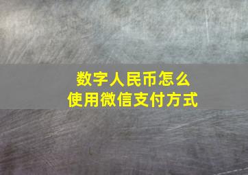 数字人民币怎么使用微信支付方式