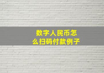 数字人民币怎么扫码付款例子