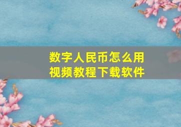 数字人民币怎么用视频教程下载软件