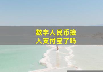 数字人民币接入支付宝了吗