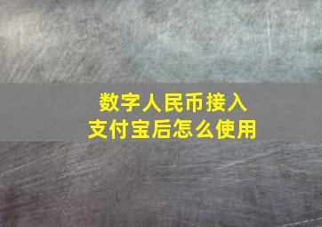 数字人民币接入支付宝后怎么使用