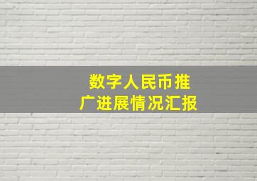 数字人民币推广进展情况汇报