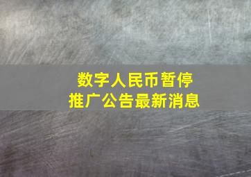 数字人民币暂停推广公告最新消息