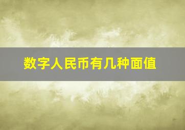 数字人民币有几种面值