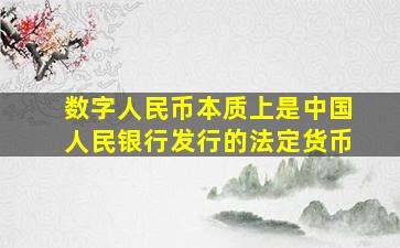 数字人民币本质上是中国人民银行发行的法定货币