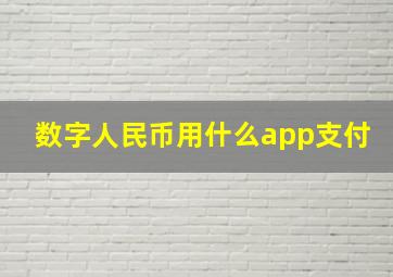 数字人民币用什么app支付