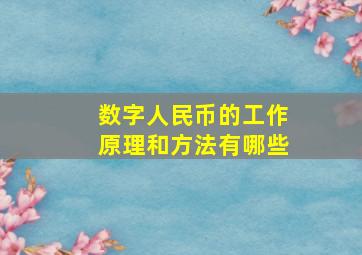 数字人民币的工作原理和方法有哪些