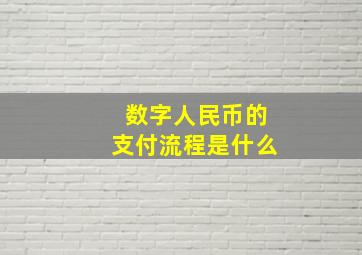 数字人民币的支付流程是什么