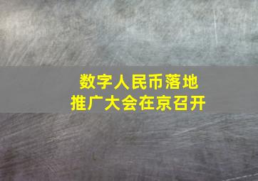 数字人民币落地推广大会在京召开