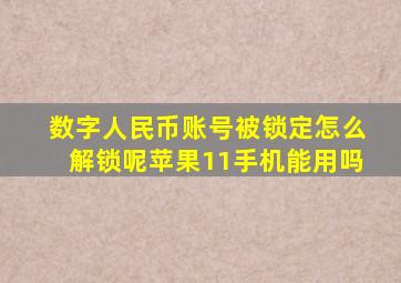 数字人民币账号被锁定怎么解锁呢苹果11手机能用吗