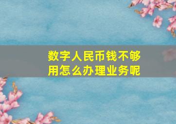 数字人民币钱不够用怎么办理业务呢