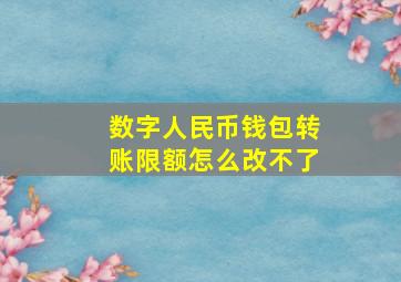 数字人民币钱包转账限额怎么改不了