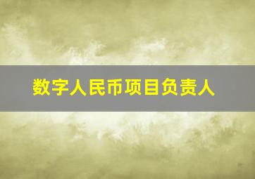 数字人民币项目负责人