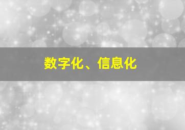 数字化、信息化