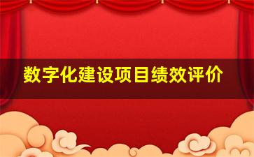 数字化建设项目绩效评价