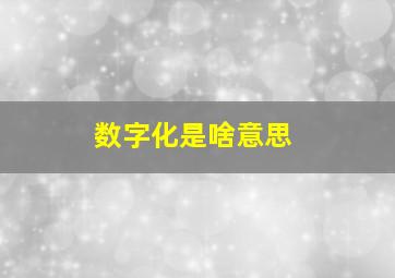 数字化是啥意思