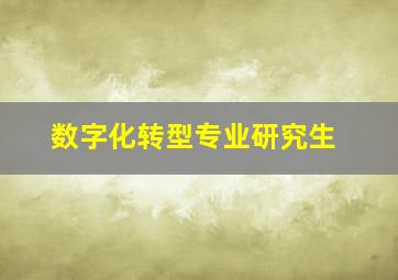 数字化转型专业研究生