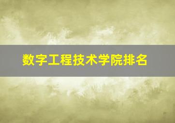 数字工程技术学院排名