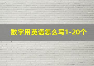 数字用英语怎么写1-20个