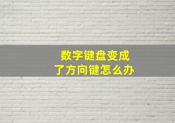 数字键盘变成了方向键怎么办