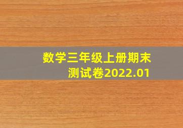 数学三年级上册期末测试卷2022.01