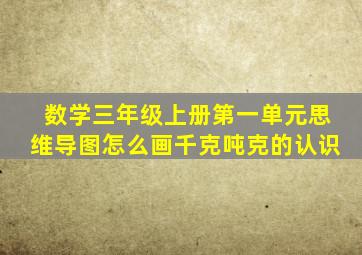 数学三年级上册第一单元思维导图怎么画千克吨克的认识