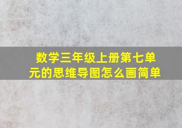 数学三年级上册第七单元的思维导图怎么画简单