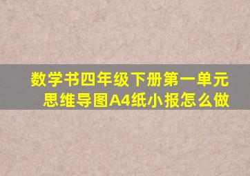 数学书四年级下册第一单元思维导图A4纸小报怎么做